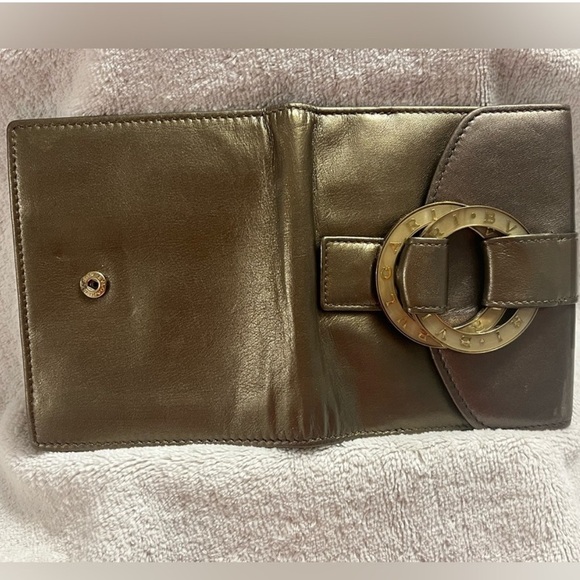 BVLGARI Metallic Brown Chandra with Leather Double Ring Flap monogram - Picture 8 of 13